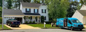 campbell comfort systems truck outside of home ready to start services 