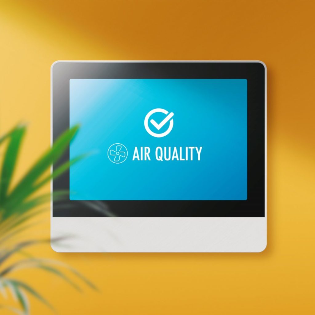 air quality monitor on wall